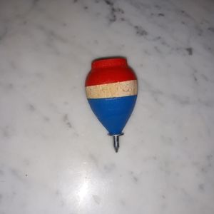 Turned wood spinning toy Tops